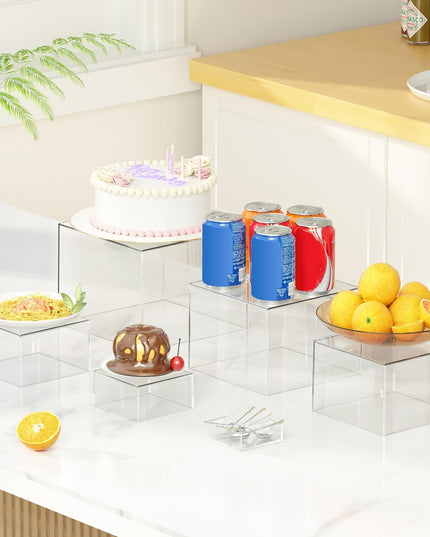 ***6 Pcs Clear Acrylic Boxes for Display as Buffet Risers and Stands, Food Riser...