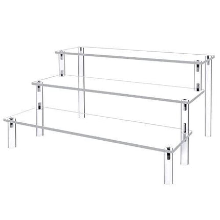 ***Acrylic Display Risers,Clear Shelf 3 Tier Cupcake Display Stand Steps Organizer