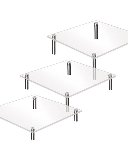 ***3Pcs Transparent Cake Stand Stackable Party Dessert Stand Acrylic Cupcake Stand