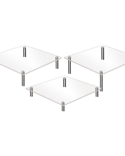 ***3Pcs Transparent Cake Stand Stackable Party Dessert Stand Acrylic Cupcake Stand