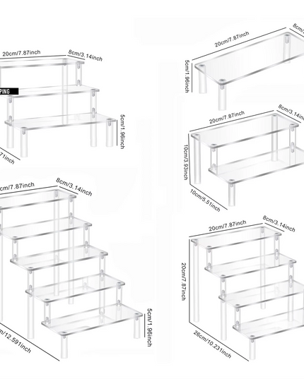 ***Acrylic Risers for Display 2-5 Tier Acrylic Display Stand Perfume ,Clear Cupcake