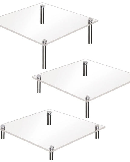 ***3Pcs Transparent Cake Stand Stackable Party Dessert Stand Acrylic Cupcake Stand