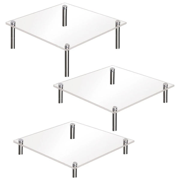 ***3Pcs Transparent Cake Stand Stackable Party Dessert Stand Acrylic Cupcake Stand
