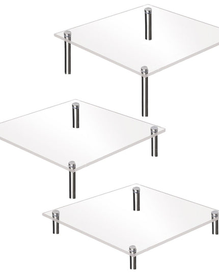 ***3Pcs Transparent Cake Stand Stackable Party Dessert Stand Acrylic Cupcake Stand