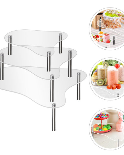 ***3 Pcs Cupcake Display Riser Wedding Stand Clear Stands Dessert Table