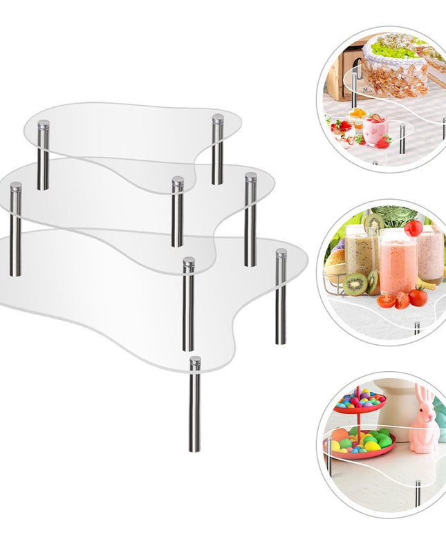 ***3 Pcs Cupcake Display Riser Wedding Stand Clear Stands Dessert Table