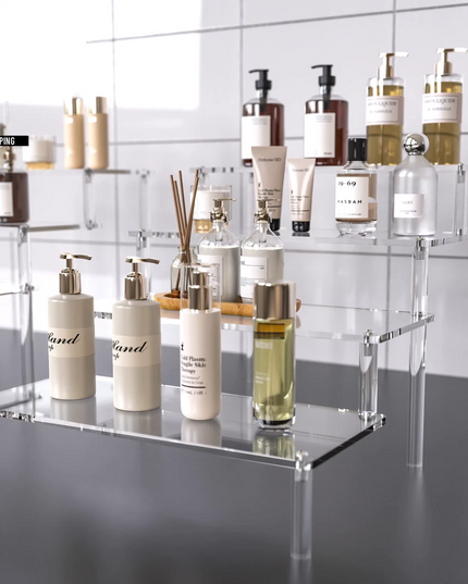 ***Acrylic Risers for Display 2-5 Tier Acrylic Display Stand Perfume ,Clear Cupcake