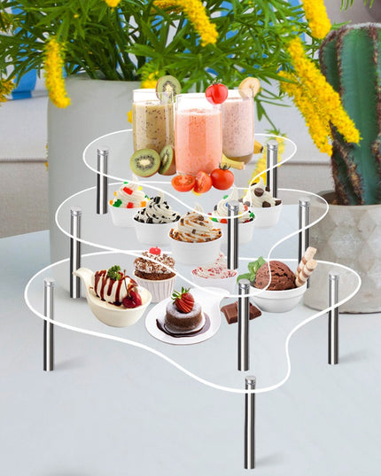 ***3 Pcs Cupcake Display Riser Wedding Stand Clear Stands Dessert Table