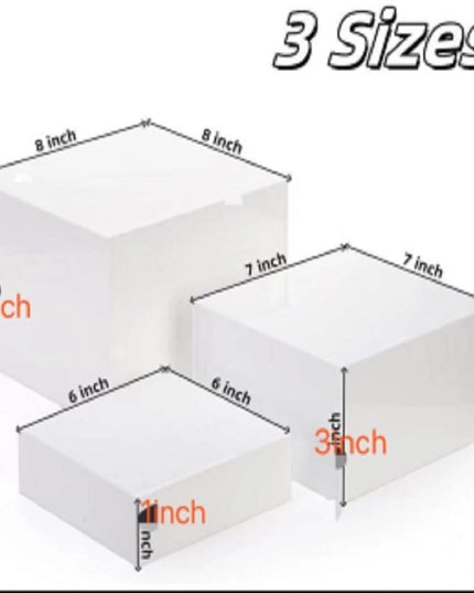 ***8PCS Acrylic Buffet Riser Food Display Dessert Cake Stand Stackable Box Party UK