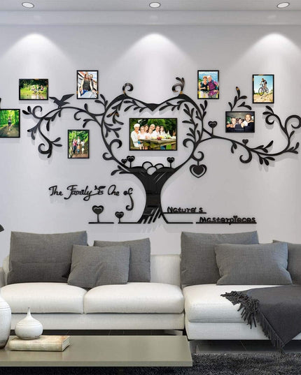 لوحة جدارية على شكل شجرة عائلة من الأكريليك - ديكور قابل للإزالة يمكنك تركيبه بنفسك مع اقتباس ملهم