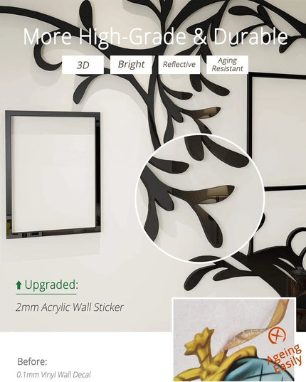 لوحة جدارية على شكل شجرة عائلة من الأكريليك - ديكور قابل للإزالة يمكنك تركيبه بنفسك مع اقتباس ملهم