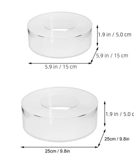 2 Pcs Cake Riser Dessert Display Stand Clear Buffet Table Stands