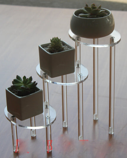 حامل عرض بيضاوي شفاف من الأكريليك بثلاثة أرفف، رف مجوهرات وزينة، ديكور طاولة