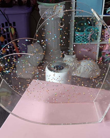 Large Acrylic Glitter Heart Wall Vase