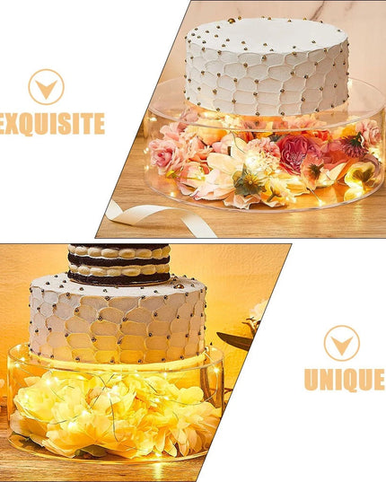 2 Pcs Cake Riser Dessert Display Stand Clear Buffet Table Stands