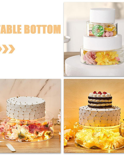 2 Pcs Cake Riser Dessert Display Stand Clear Buffet Table Stands