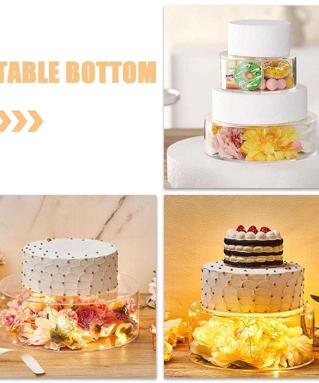 2 Pcs Cake Riser Dessert Display Stand Clear Buffet Table Stands