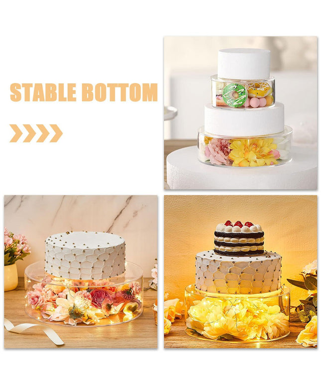 ***2 Pcs Cake Riser Dessert Display Stand Clear Buffet Table Stands