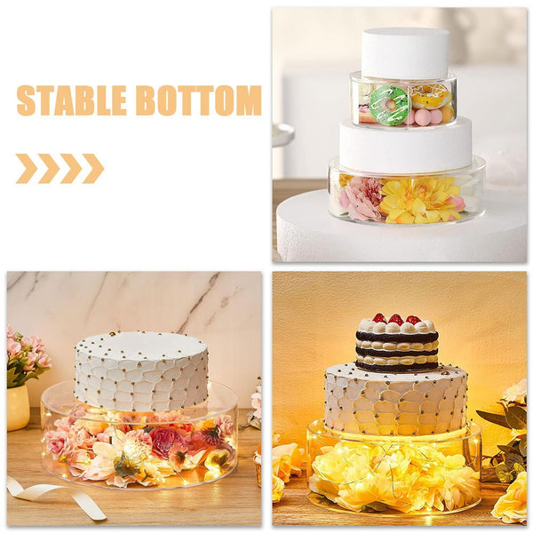 ***2 Pcs Cake Riser Dessert Display Stand Clear Buffet Table Stands