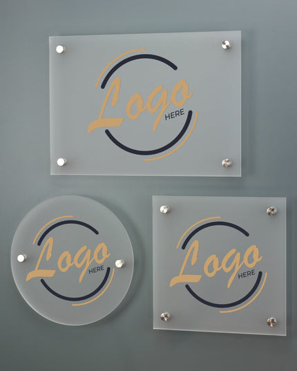 Acrylic Business Plaque House Number Sign Printed Logo Address Signage