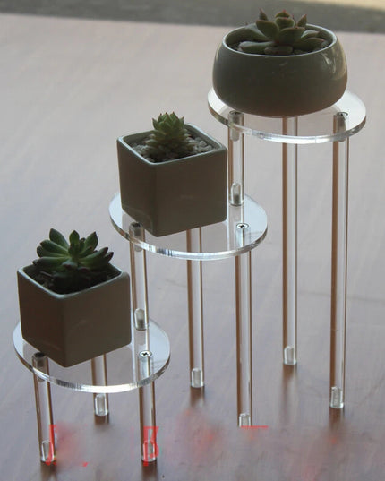 حامل عرض بيضاوي شفاف من الأكريليك بثلاثة أرفف، رف مجوهرات وزينة، ديكور طاولة