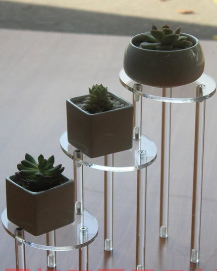 حامل عرض بيضاوي شفاف من الأكريليك بثلاثة أرفف، رف مجوهرات وزينة، ديكور طاولة