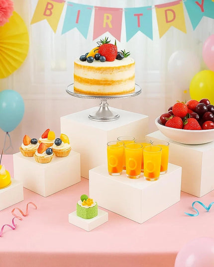 ***8PCS Acrylic Buffet Riser Food Display Dessert Cake Stand Stackable Box Party UK