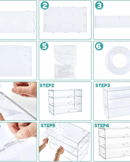 صندوق خبز تجاري بثلاثة أرفف، عرض كيك شفاف، عرض مخبوزات أكريليك 48*23*34 سم