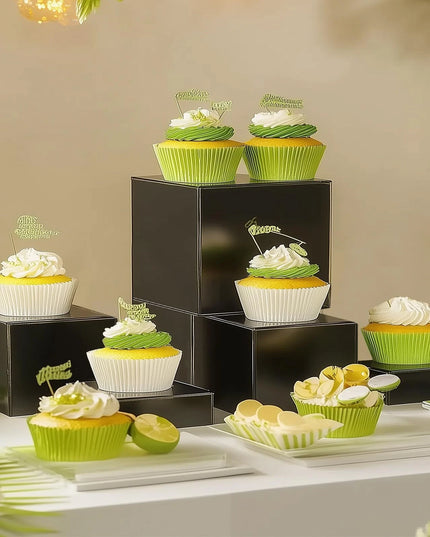 ***8PCS Acrylic Buffet Riser Food Display Dessert Cake Stand Stackable Box Party UK