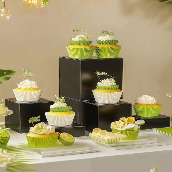 ***8PCS Acrylic Buffet Riser Food Display Dessert Cake Stand Stackable Box Party UK