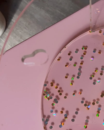 Large Acrylic Glitter Heart Wall Vase