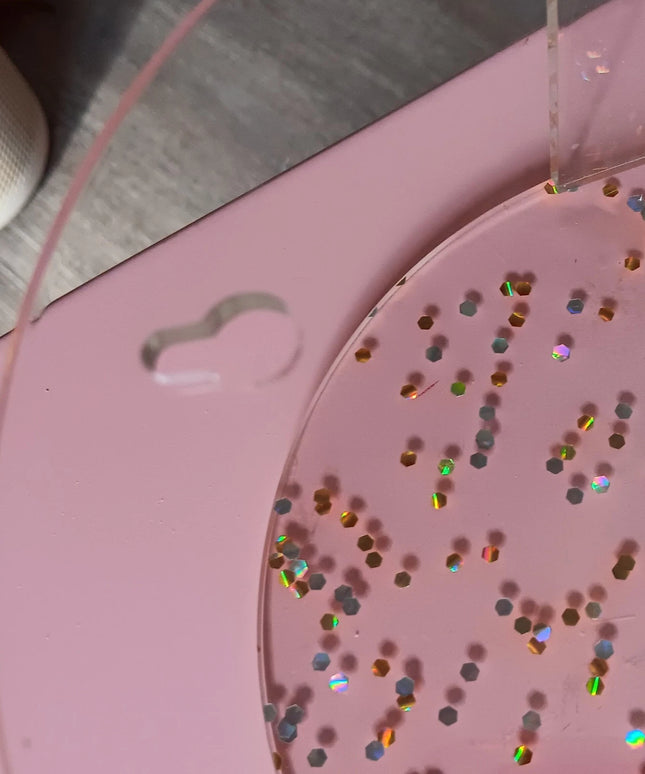 Large Acrylic Glitter Heart Wall Vase