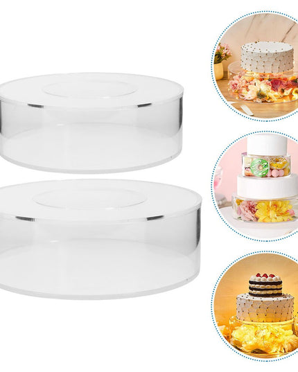 2 Pcs Cake Riser Dessert Display Stand Clear Buffet Table Stands