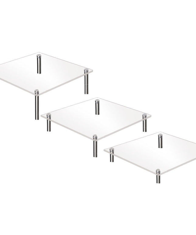 3Pcs Transparent Cake Stand Stackable Party Dessert Stand Acrylic Cupcake Stand